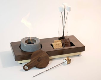 Ultimate S'mores Kit with Table Top Fire Pit and Board.