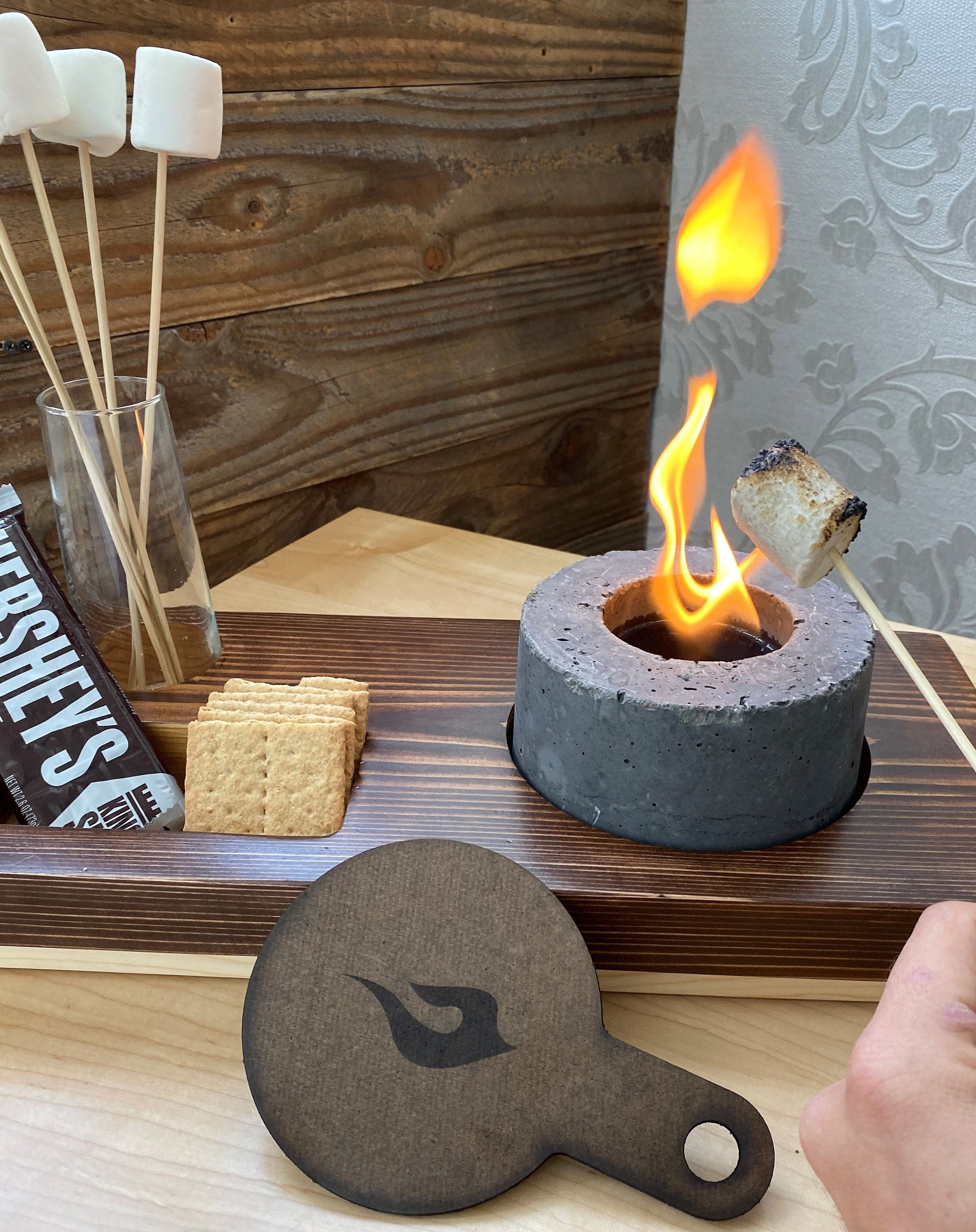The Ultimate S'mores Kit With Indoors Fire Pit and Board Etsy
