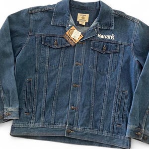 NWT Vintage 80s Harrahs Casino jean jacket Vintage Jean Jacket Vintage denim jacket women’s western jacket vintage western jean jacket XL