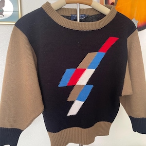 Vintage 80s sweater electric grandpa retro sweater 80s sweater vintage sweater