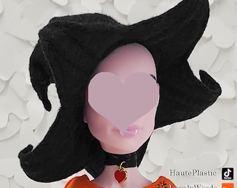 Witch Hat Minifee Monster Witch Halloween High Fashion Doll Pastel Goth Grunge Punk Rock