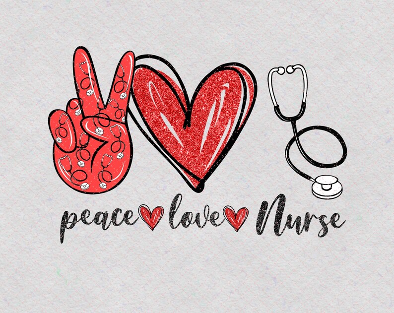Download Peace Love Nurse PNG Nurse Nurse GiftPeace Love | Etsy