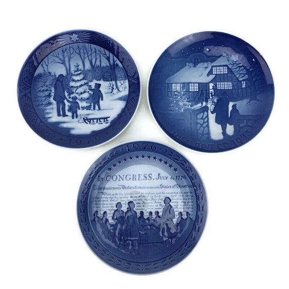 Bing and Grondahl B&G Country Christmas Blue Collector's Plates
