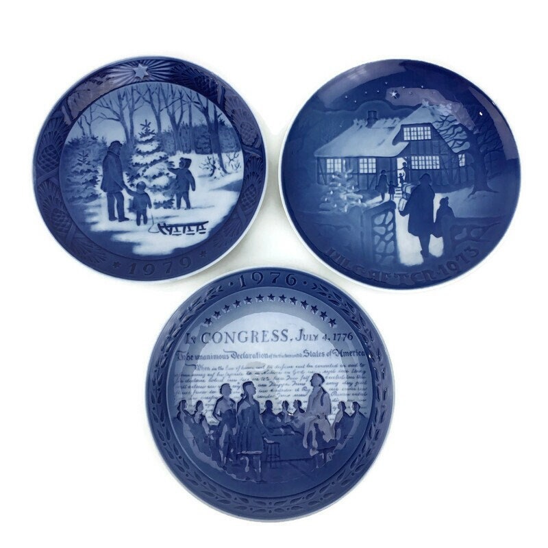 Bing and Grondahl B&G Country Christmas Blue Collector's Plates