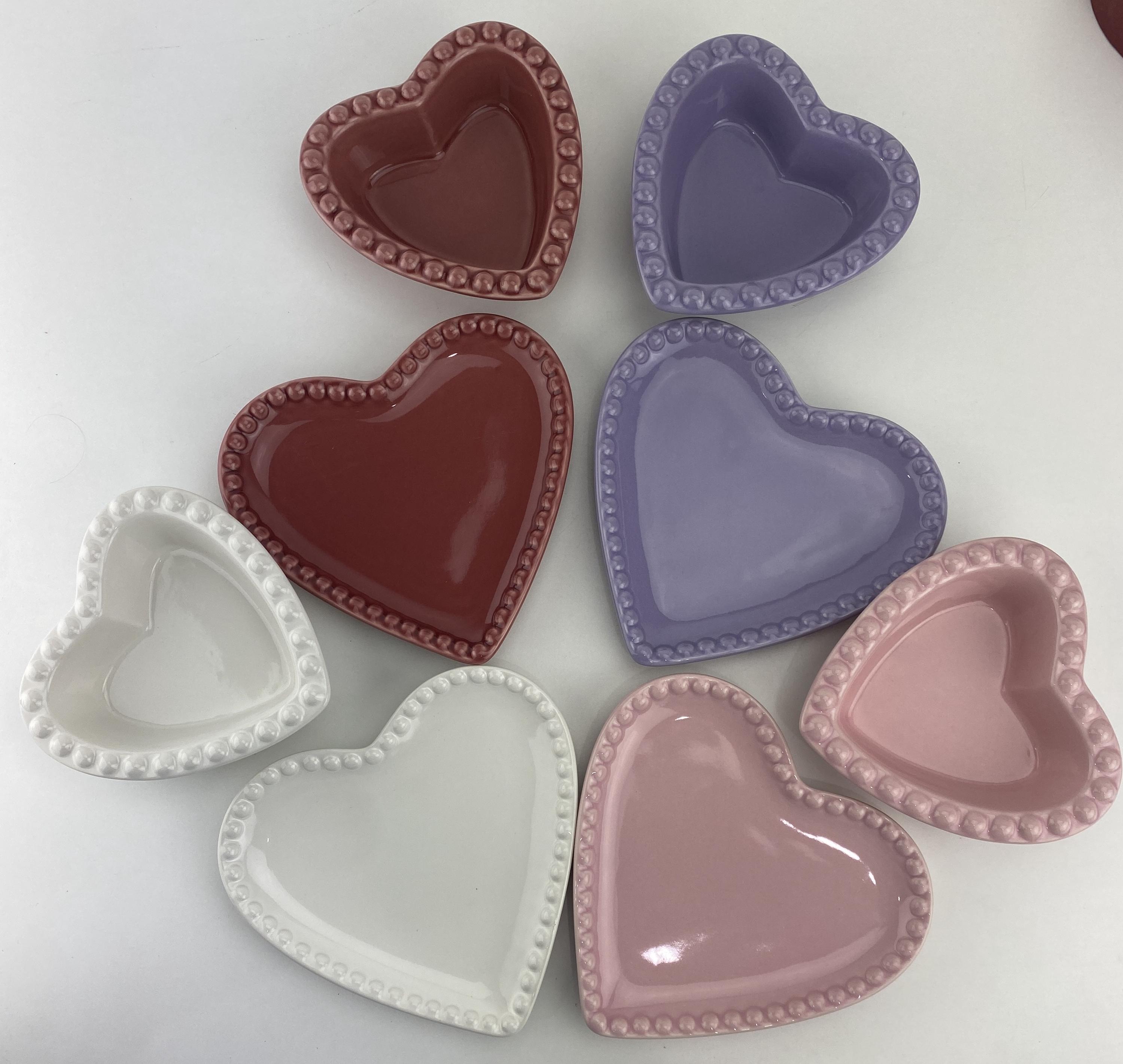 Williams Sonoma Rustic Heart Shaped Beaded Dessert Plates