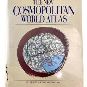ランドマクナリー『新コスモポリタン世界地図帳』*FOXING国勢調査環境版 ISBN 9780528834424 HB DJ 特大カラー光沢ページ ヴィンテージ 1996