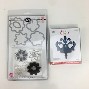 Paper Craft Lot 2Pc Sizzix Framelits Die & Stamps Flowers 4 Set Originals Decorative Accent 2 NEW