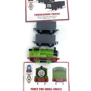 ERTL Thomas the Train Freunde der Lokomotive Percy die kleine Lokomotive #1022 1987 & Troublesome Trucks #1705 1990 VTG CLOUD 3Pc Diecast Spielzeugkarten