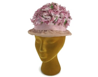 Vintage Cloche Bucket Beige Cream Pink Hat Tim Crawford - Etsy display picture 3