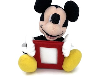 Walt Disney Store MICKEY MOUSE Plush Stuffed Animal 7" Mini Picture Photo Frame 2"x 1 5/8" VTG