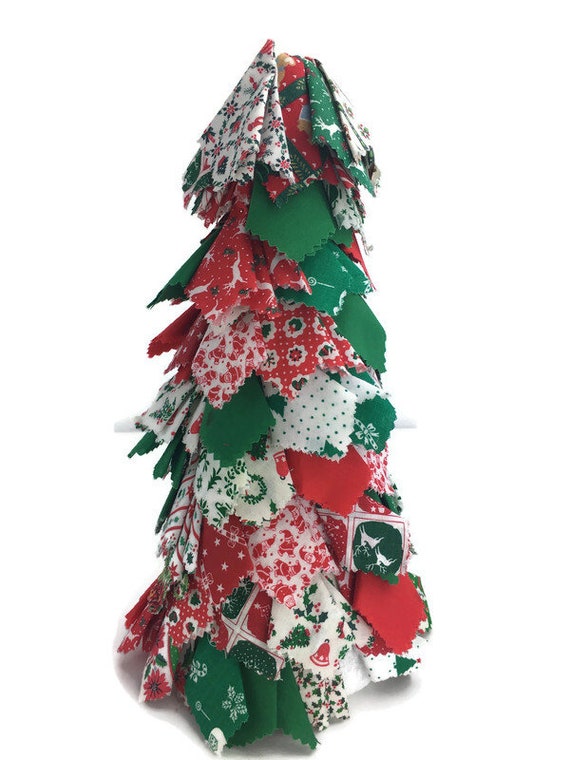 Buy Vintage Quilted Styrofoam Christmas Tree Handmade 12 1970s Red