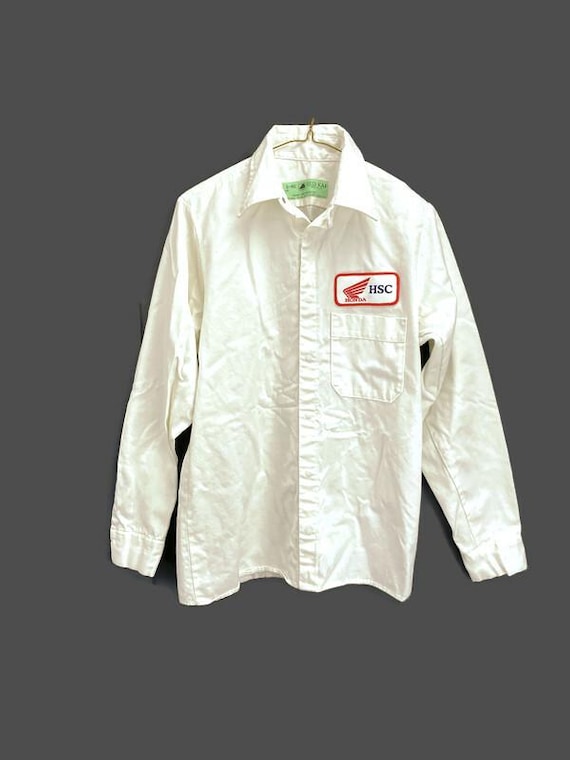 Red Kap Honda HSC Company Uniform Employee Mechanic Dress Shirt