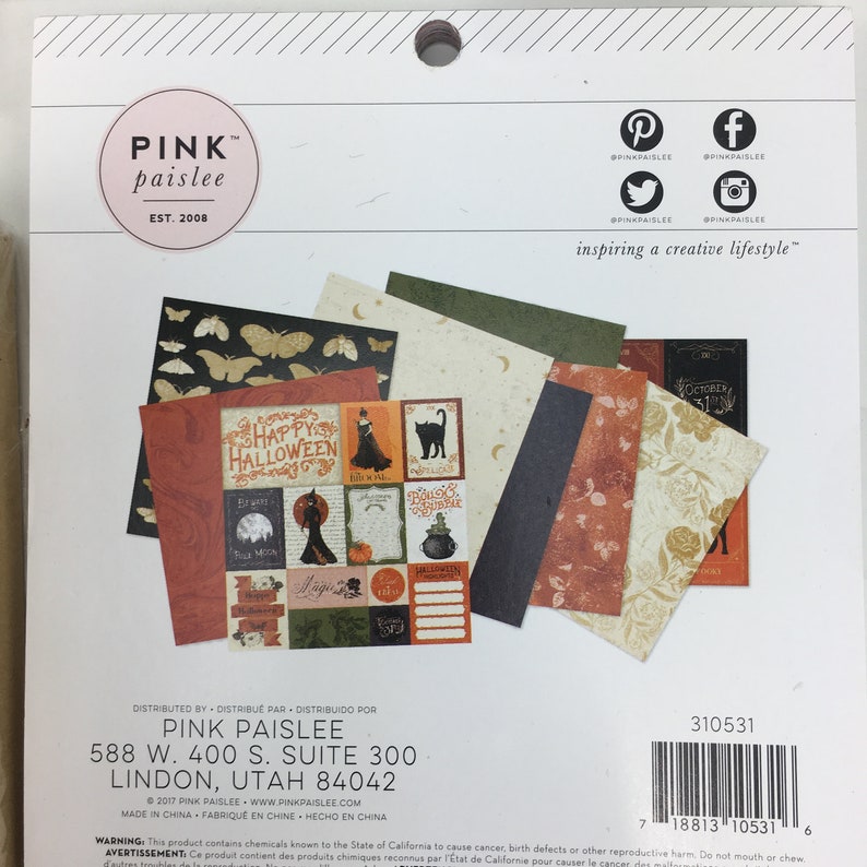 Button Farm Club Album Kit October 2017 Pink Paislee Spellcast Scrapbooking Journaling Book Halloween Complete Retired image 10