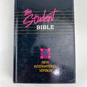 NIV The Student Bible Black Hb ***FOXING***   ISBN 0310905850 / 9780310905851 Vtg 1986