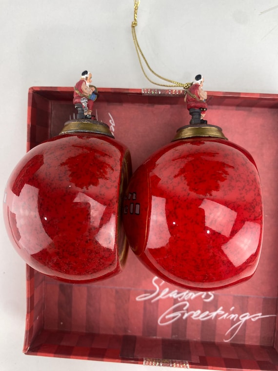 Norman Rockwell Christmas Ornaments Set 2pc the Toy Maker & is He