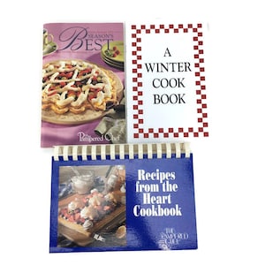 Pampered Chef Rezepte aus dem Herz-Kochbuch Jahreszeiten Beste Rezept-Kollektion Ein Winter-Kochbuch Lot von 3 VTG PB