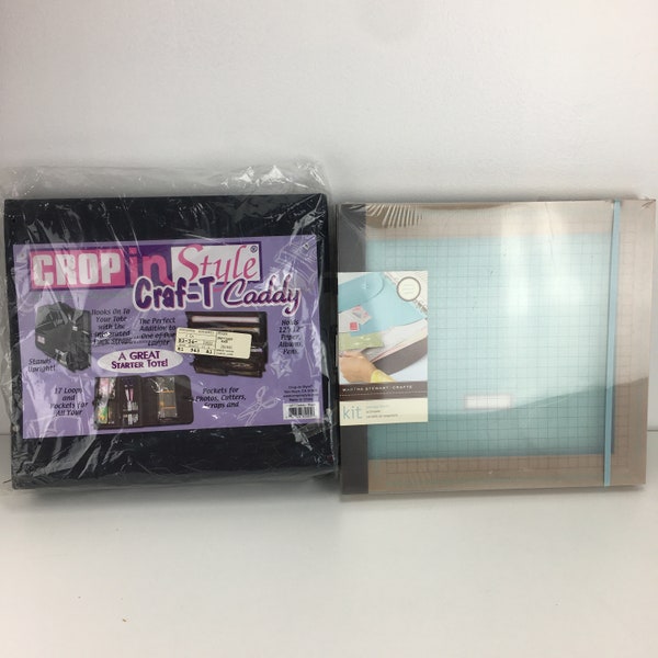 Crop in Style Craft T Caddy Black & Martha Stewart Large Storage Binder Kit Scrapbooking Paper Crafting Storage Lot 2Pc