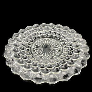 Anchor Hocking Bubble Blue 1 Dinner Plate 10&quot; Single Clear Depression Glass VTG 1940&#39;s