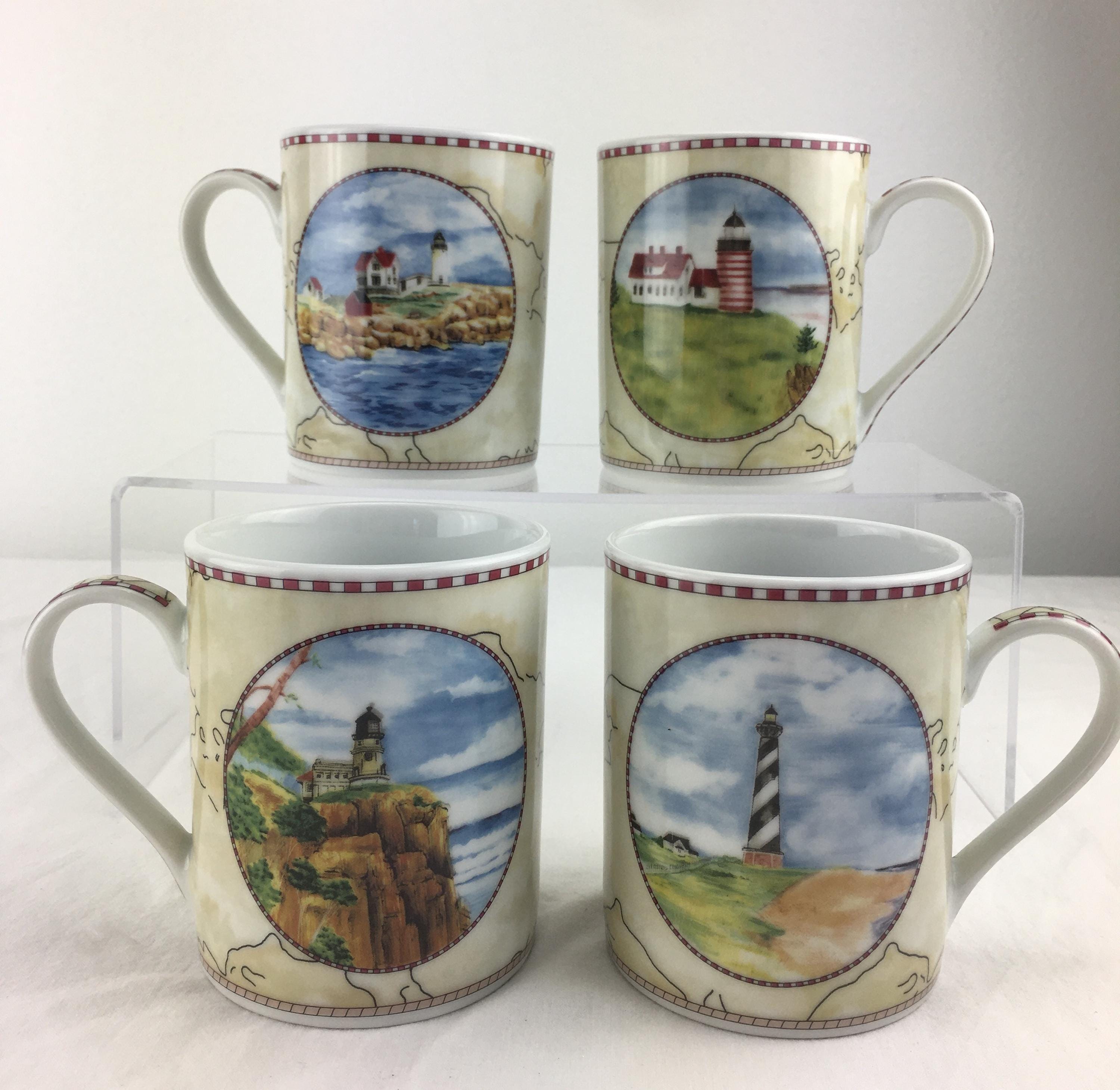 American Atelier Signals 5100 Lighthouses Salad Plates 8" & Mugs 8 Piece  Set Nautical Oceanic Beachy VTG DISCONTINUED - Etsy