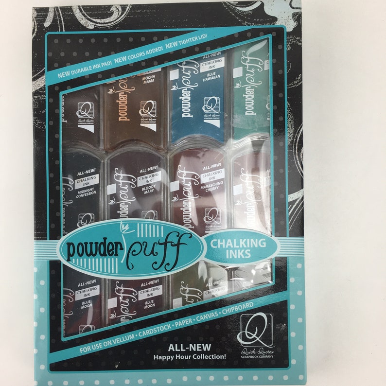 Powder Puff Quick Quotes Chalking Ink Pads Happy Hour Set Collection