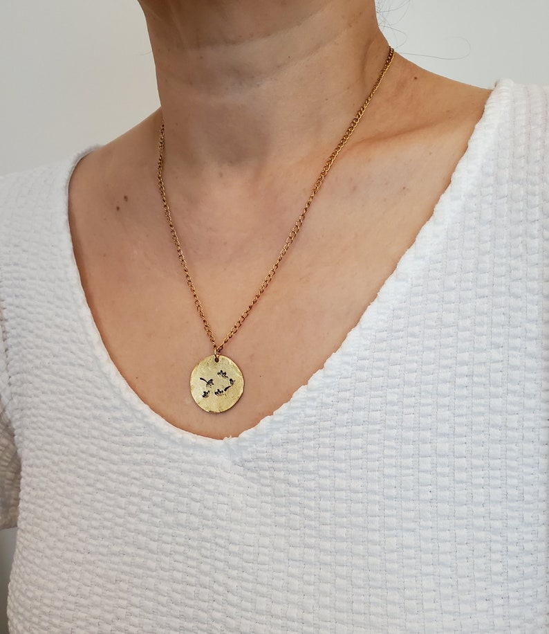18k Gold Fill Plated Necklace Filled Hand Stamped Pendant Made Flower Engraving Necklaces Jewelry Valresa Com - 18k Gold Plated Pendant