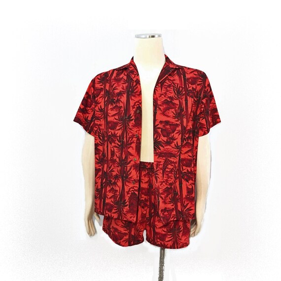 Vintage 50s 60s Cabana Set Mens Hawaiian Matching