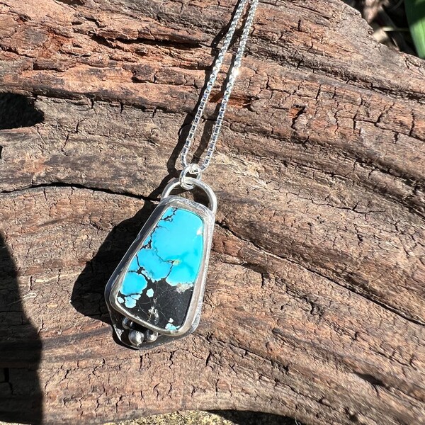 Yangui Turquoise, Sterling Silver, Artisan Handmade, Pendant, Unique, One-of-a-kind, Gift