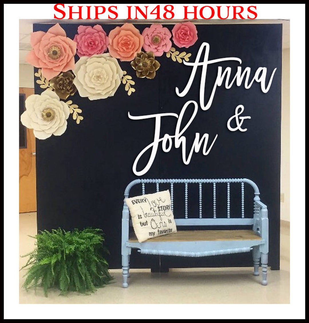 Name Sign Wedding Backdrop Decor Backdrop Sign Custom Etsy