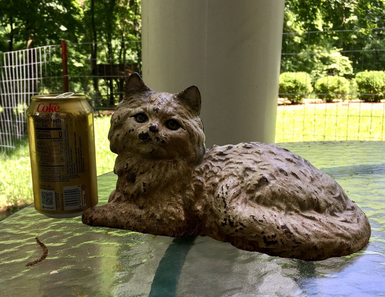 HUBLEY CAT Cast Iron Kitty White Fireside Windowsil Doorstop Etsy