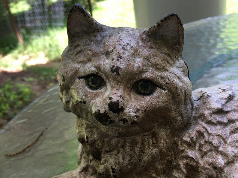 HUBLEY CAT Cast Iron Kitty White Fireside Windowsil Doorstop Etsy