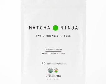 Ceremonial Grade Organic Matcha Green Tea. 70 servings. Non-bitter. Cold water soluble.