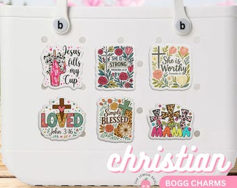 Faith Bogg Bag Charms – Christian Bogg Bits – Religious Pool Bag Accessories – Inspirational Bag Tag – Summer Bible Verse Charms