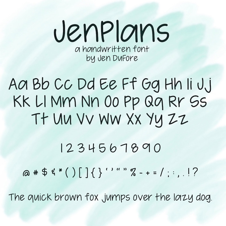 JenPlans Font - Instant download - Handwritten font for crafts, stickers, classrooms, and more! TTF download 