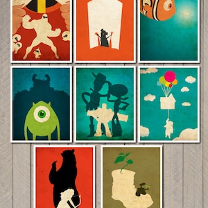 8X10 Disney Pixar movie poster set