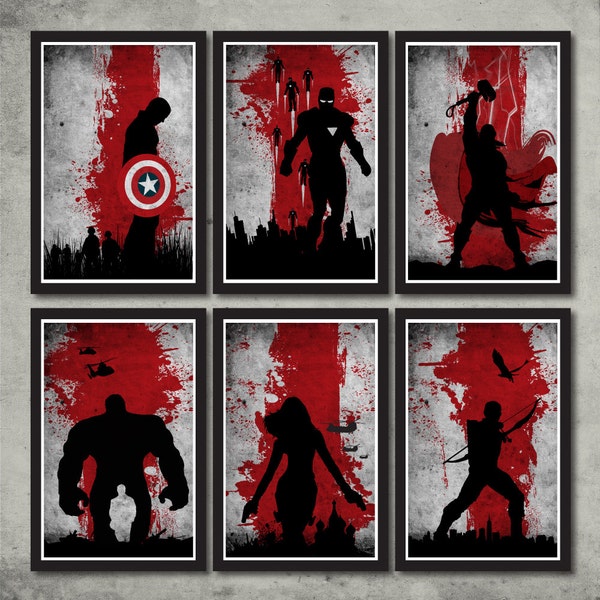 Vintage Avengers Movie Poster Set