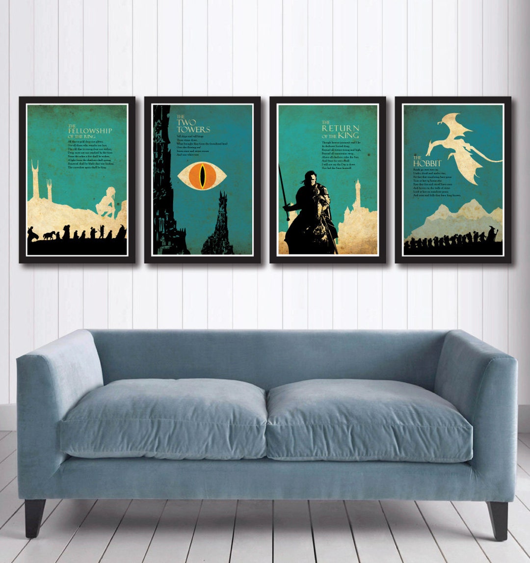 The Lord of the Rings Trilogy Poster Set and the Hobbit - Etsy