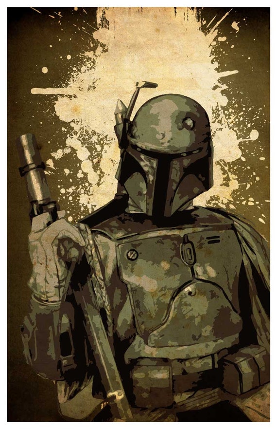Vintage Star Wars Boba Fett Art Poster - Etsy