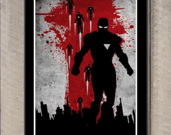 Vintage Avengers Movie Poster Set - Iron Man