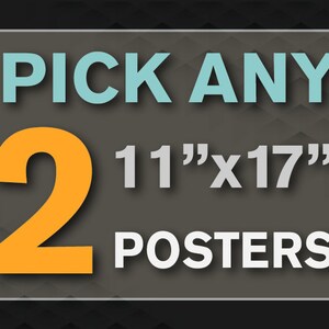 Pick any TWO 11x17 poster prints from my shop