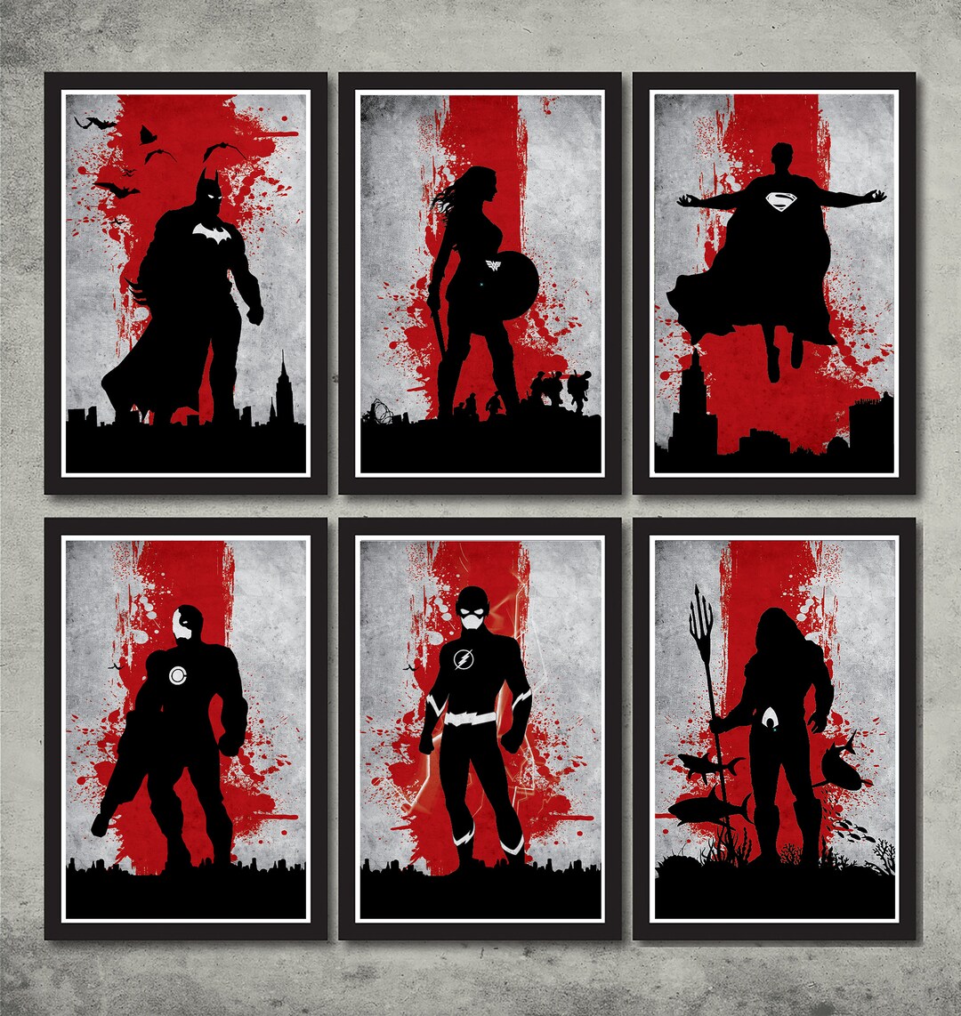 New Justice League Poster Set - Etsy