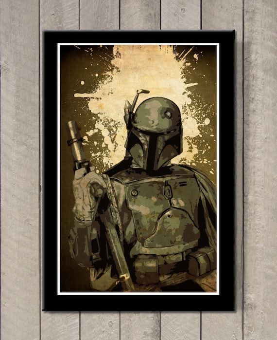 Vintage Star Wars Boba Fett Art Poster - Etsy