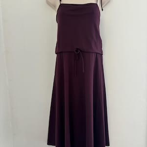 vintage 70s dress with matching  lightweight duster size large maroon