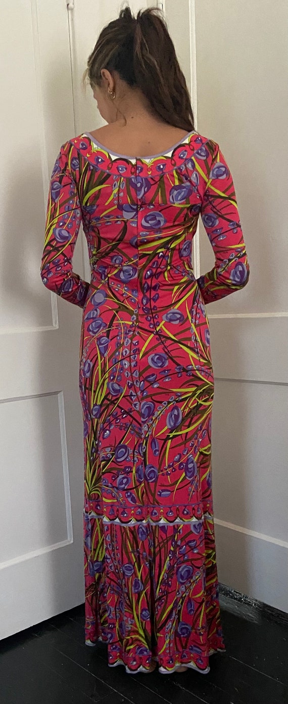 Vintage 60s Emilio Pucci silk maxi dress saks fif… - image 3