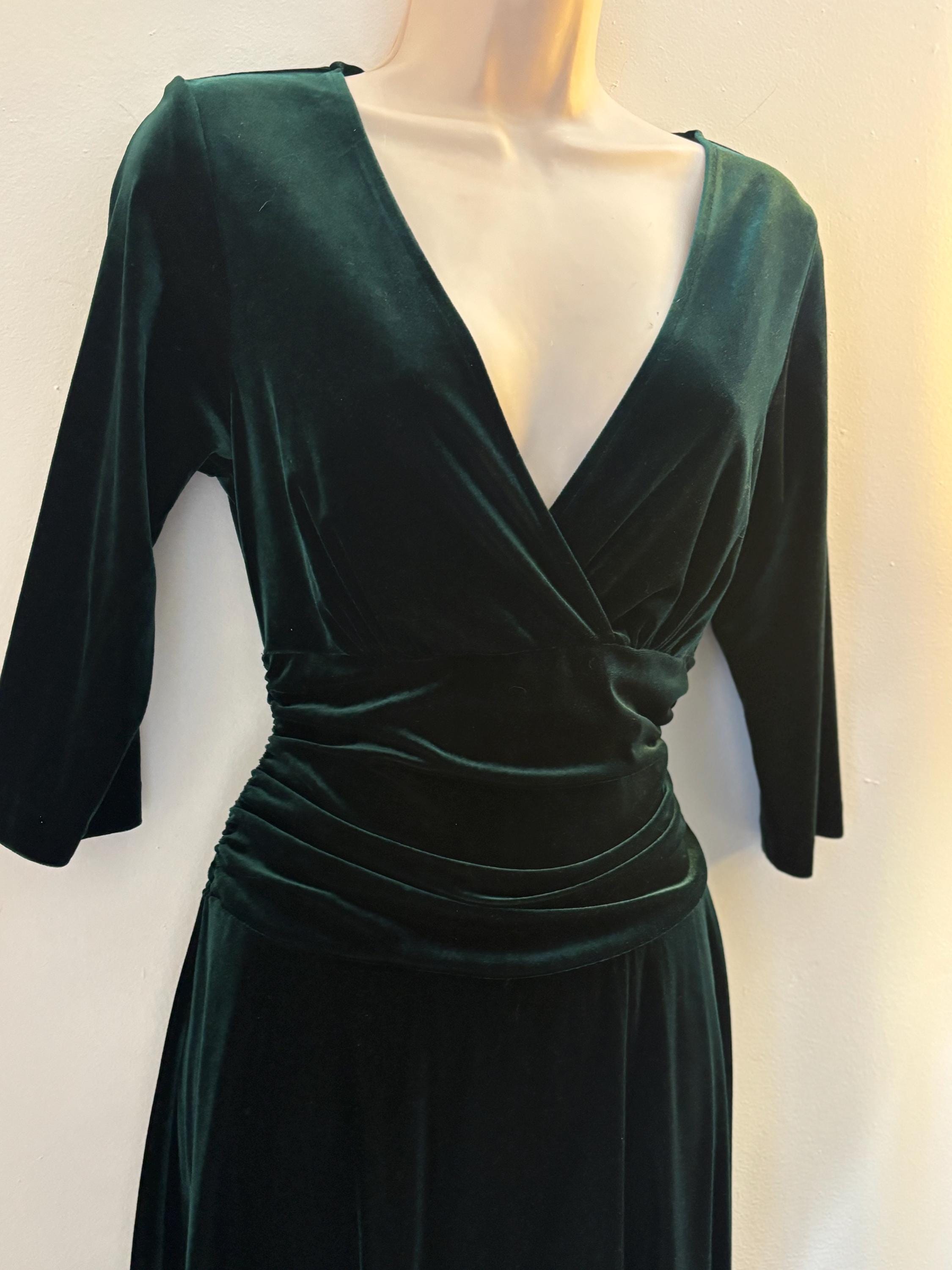 Womens Green Velvet Dress - Etsy