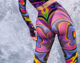 Psychedelic Mesh Leggings, Transparent Leggings, Fishnet Leggings, Mesh  Pants, See Through Leggings, Sexy Rave Outfit, Rave Pants Woman 