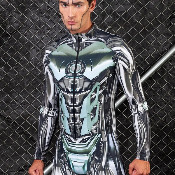 Traje de festival para hombre, traje de robot hombres, trajes rave para hombre, ropa de hombre ardiente hombres, traje de pareja, traje de cosplay hombres, BADINKA