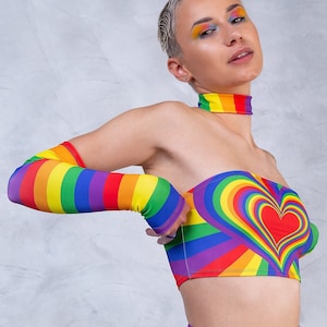 Festival Top Women, Pride Top, Rave Bralette, Pride Crop Top, Rave Tank Top, Festival Bralette, Halter Neck Bralette, Rave Top
