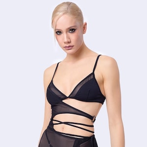 Vestido de malla negra para festival para mujer, vestido rave para mujer, vestido de malla sexy, ropa de fiesta, atuendo de festival único para mujer, conjunto negro sexy para mujer