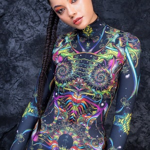 Festival Bodysuit, Rave Outfit, Psychedelic Clothing, Rave Bodysuit, Burning Man Costume, Festival Outfit, Psy Clothing, Rave Wear,