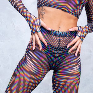 16 Sheer Colors! Sheer high waist leggings-Rave leggings-Festival Burning  man EDC EDM see through Pants boho layering